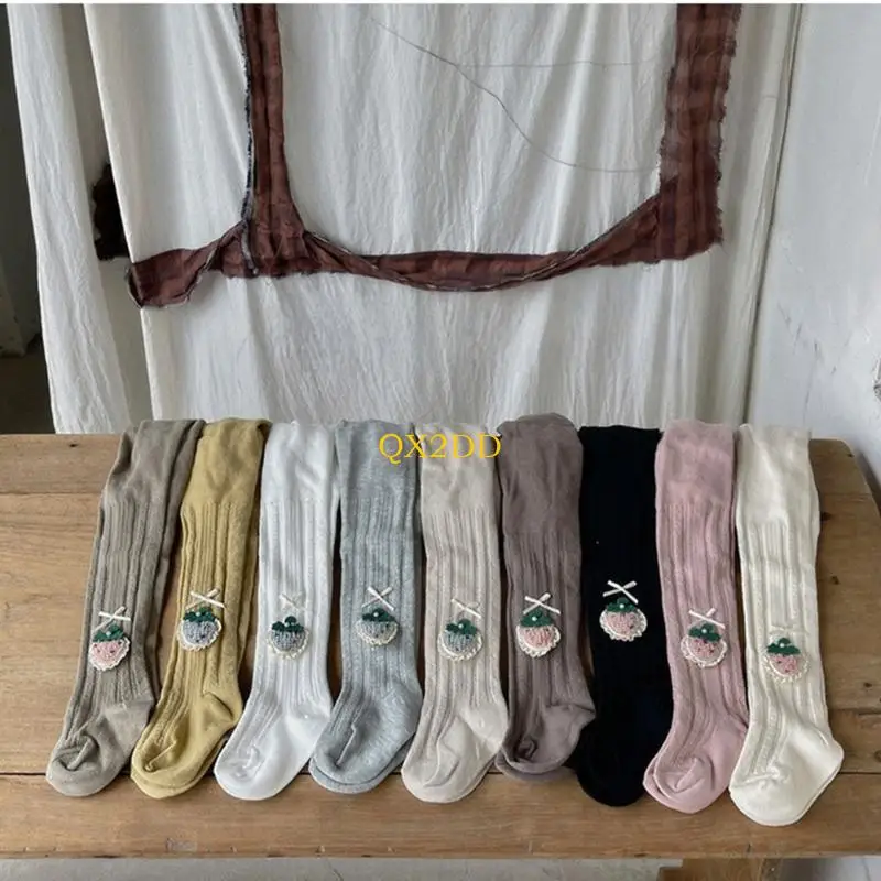 Panteleras cintura elástica QX2D para niñas acogedor fondos estirables pantalones accesorio ropa transición estacional - imagen 3