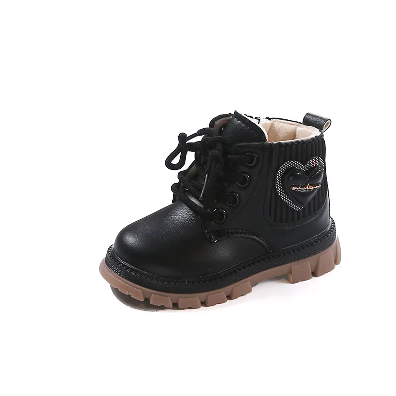 Botas para niñas Otoño Invierno Botines de princesa moda suela suave zapatos cálidos de algodón para niños Botas cortas antideslizantes para bebés Botas Niña - imagen 5