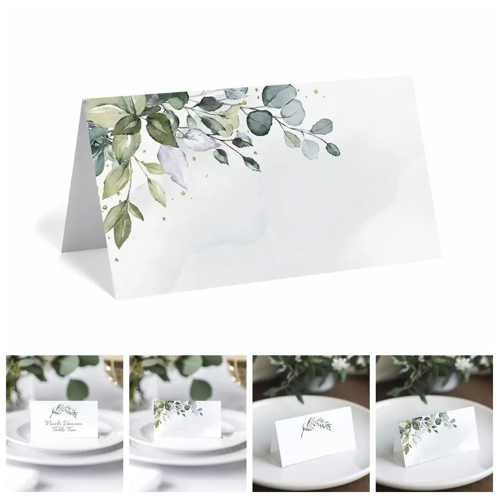 50 Uds. Tarjetas de lugar de mesa en blanco, tarjetas de lugar de asiento, nombre, configuración de mesa de comida, tarjetas de lugar de boda, asientos de cena, decoración de boda