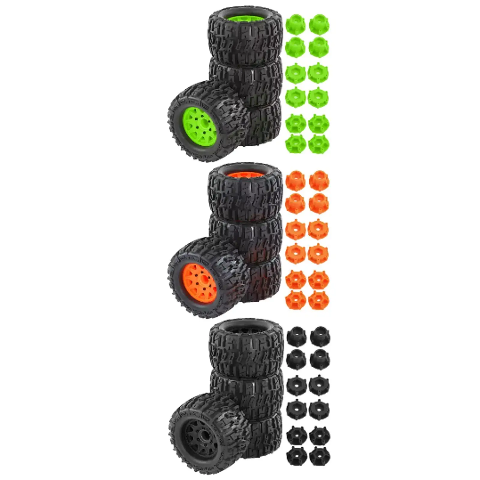 4x RC Tyre 125mm Diameter Good Grip Spare Parts for 1:10 Model Vehicles