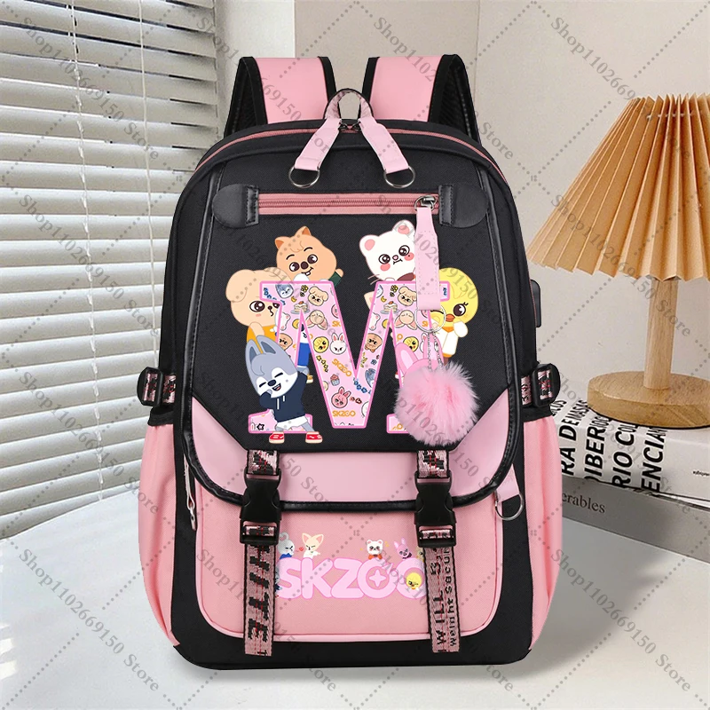 Mochila de gran capacidad para niña, mochila escolar con estampado de Anime SKZ ooed, accesorios para niños, bolsa de libros, mochila bonita de dibujos animados, regalo de Navidad