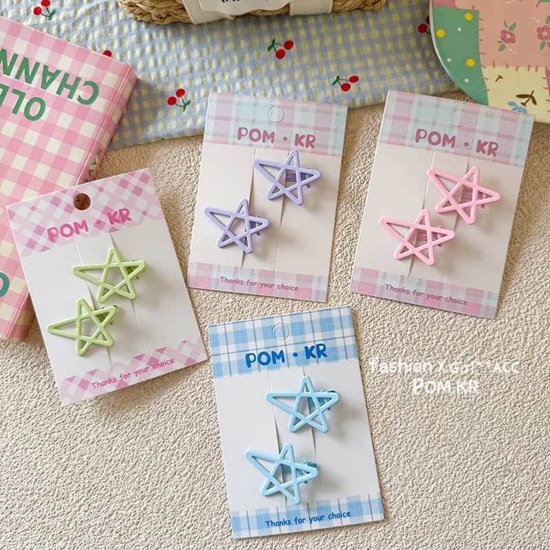 2 unids/set de pinzas para el cabello con forma de estrella de caramelo y dopamina, horquillas de galaxia dulce para niñas con agarre antideslizante, conjunto de accesorios estéticos para el cabello - imagen 5