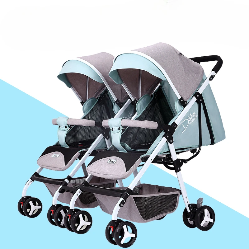 Cochecito doble ultraligero con absorción de impactos 4D, 180 ° Asiento reversible con sombrilla, marco plegable de extracción rápida para exterior/interior - imagen 4
