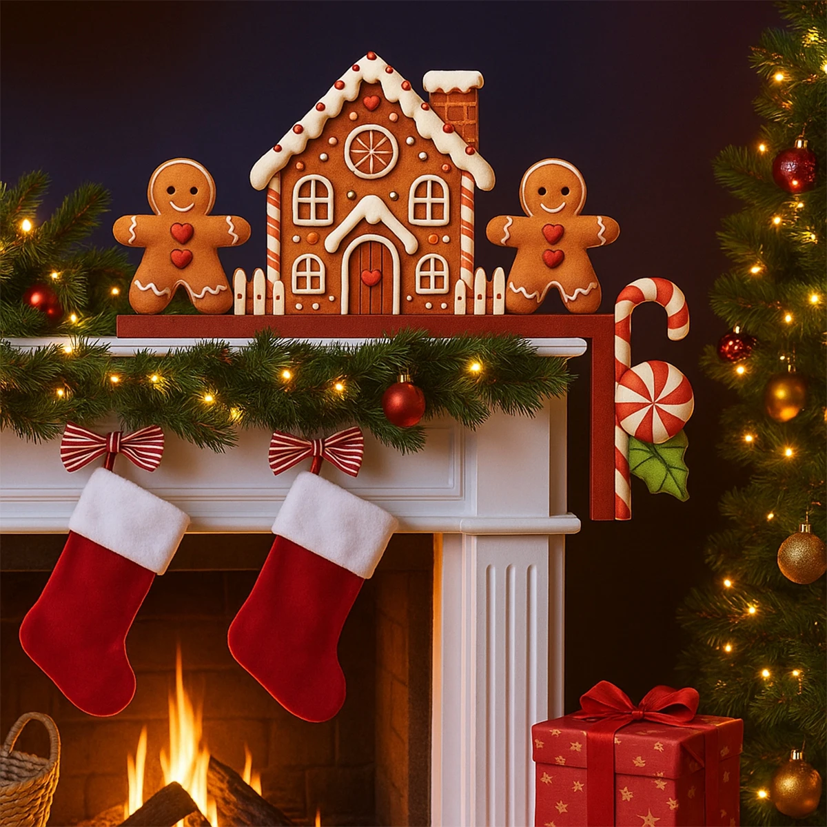 Adorno Navidad madera para puerta – Decoración habitación infantil - imagen 5