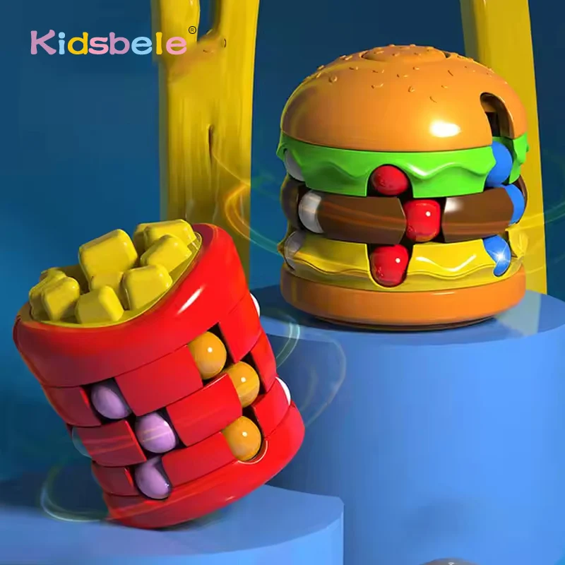 Cubo creativo patatas fritas frijoles mágicos cubo giratorio juguetes antiestrés estrés sensorial para niños y adultos