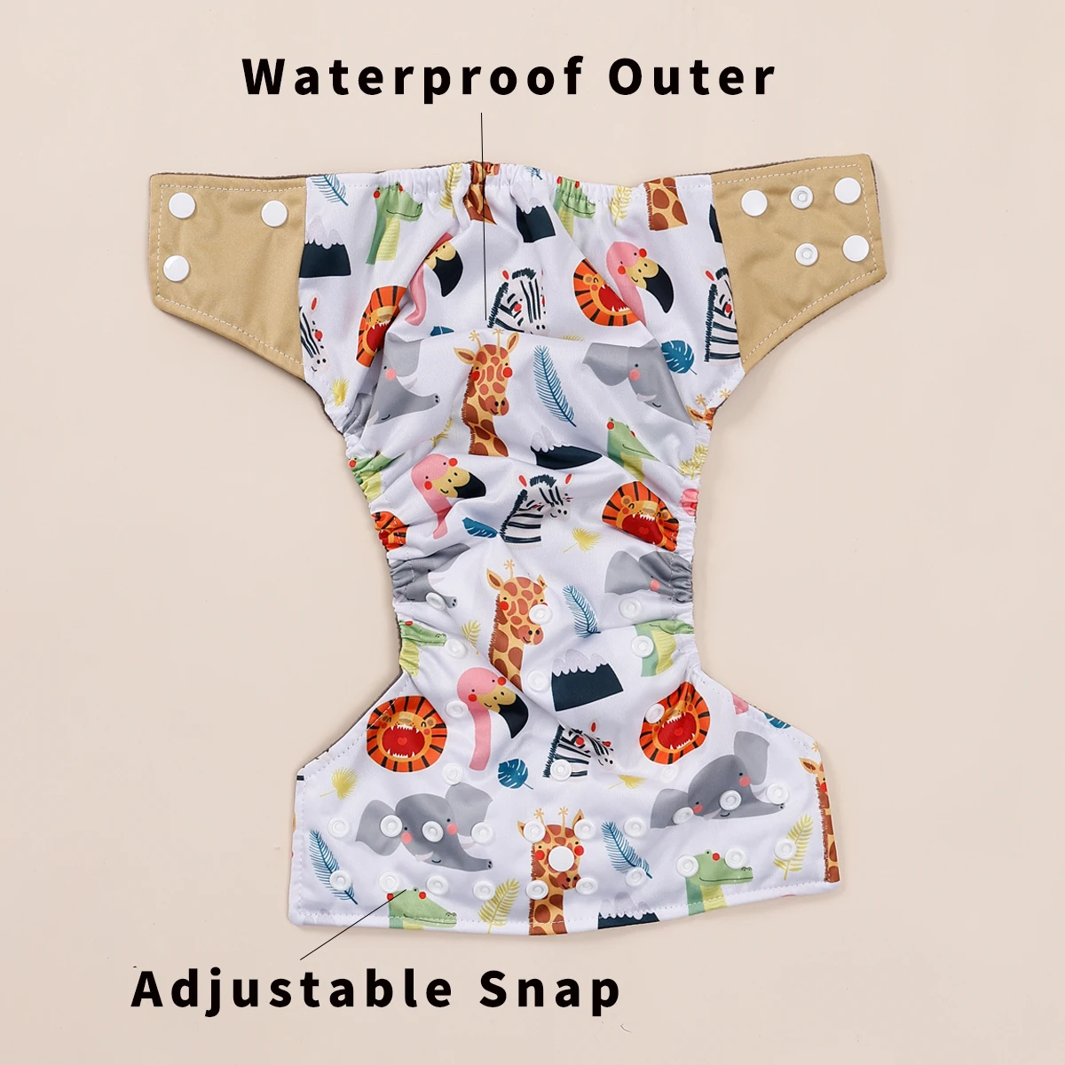 Elinfant 6 pañales de tela impermeables para bebés, insertos absorbentes de carbón de bambú, pañales de tela de bolsillo reutilizables para 3-15kg - imagen 2