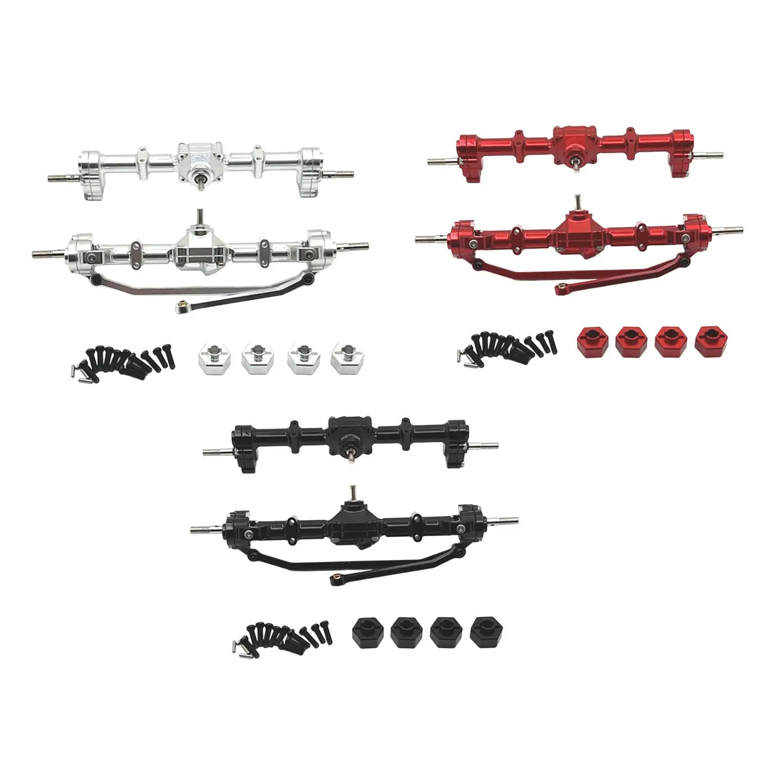 1:12 Scale Front and Rear Axle Set Upgrade Parts Convenient RC Car Axles 12mm Connector for MN168 DIY Parts RC Vehicles Trucks