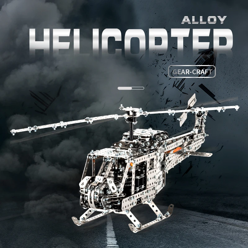 Helicóptero militar grande de alta dificultad, montaje de tornillo y tuerca, bloques de construcción 3D hechos a mano, juguete para niños - imagen 2