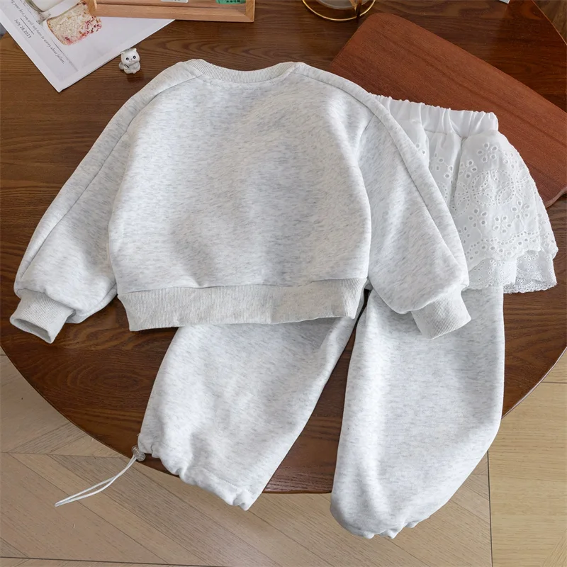 Conjunto primavera niña con lazo – Jersey y pantalón de algodón - imagen 3