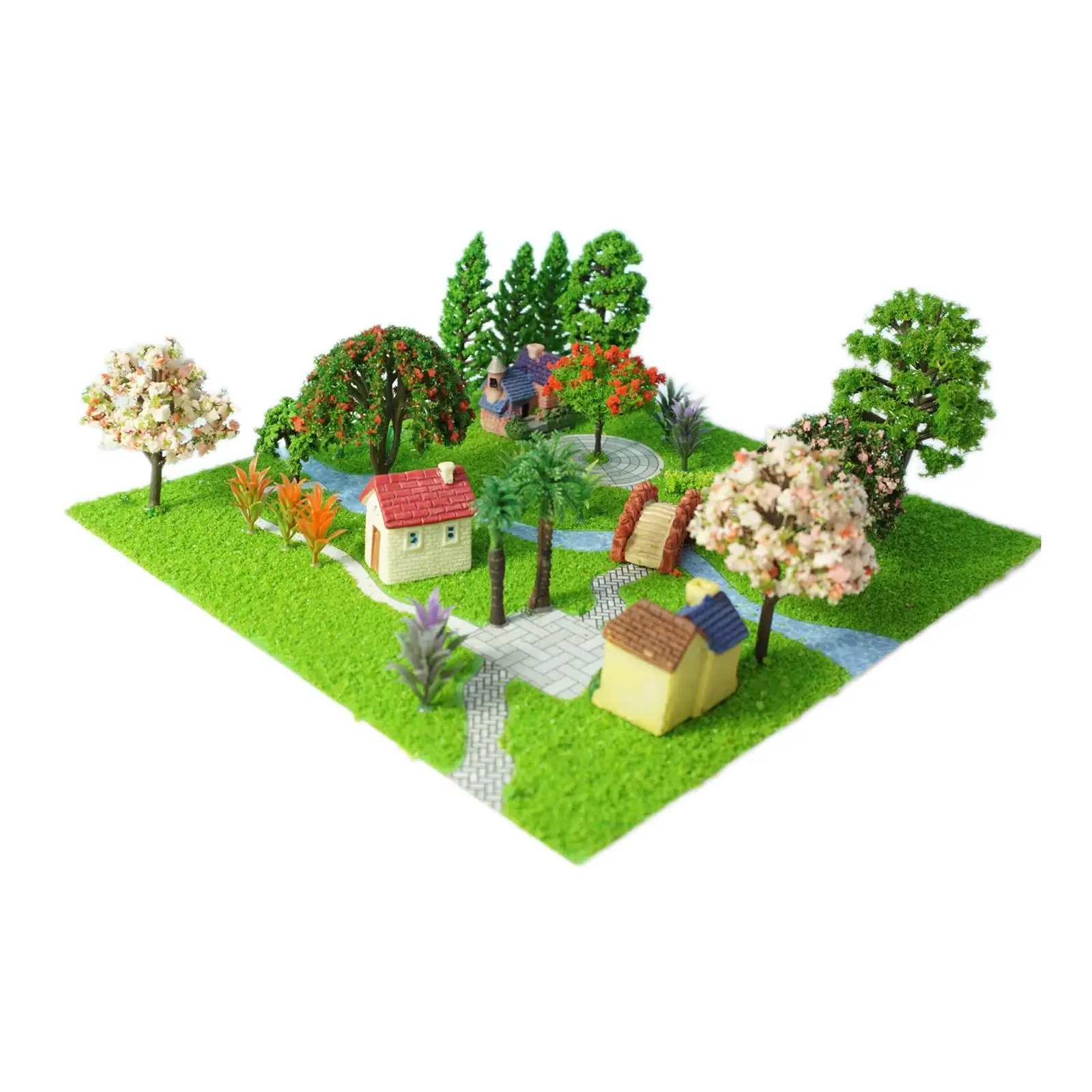 Modelo de paisaje en miniatura, árboles mixtos, polvo de hierba, regalos para paisaje de casa - imagen 2
