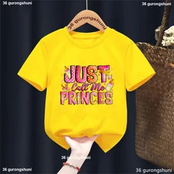 Camiseta manga corta Just Call Me Princes – Estampado kawaii verano para niña