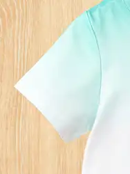 Camiseta manga corta bebé degradé tropical de verano
