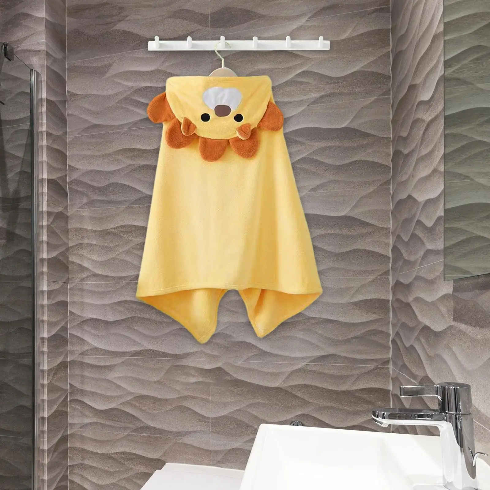 Toddlers Bathrobe with Hood Lightweight Sleep Suit Breathable Kids Bath Towel