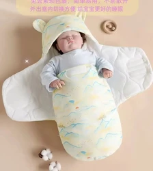 Edredón para bebé recién nacido, estilo Otoño Invierno, paquete de habitación individual de dibujos animados, funda de edredón envuelta, patrón Animal, Material de terciopelo de Color puro