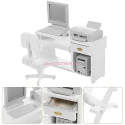 Set muebles de oficina para casa muñecas escritorio silla impresora