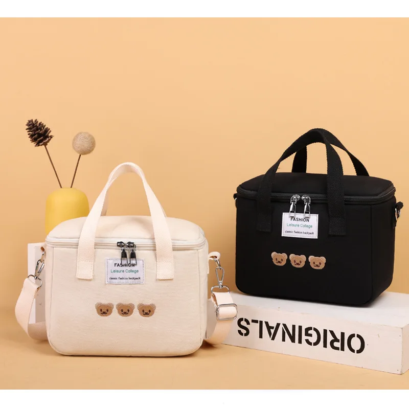 Bolso de mamá de lona, bolso cruzado bordado de poliéster portátil, gran capacidad, venta al por mayor con niños - imagen 2