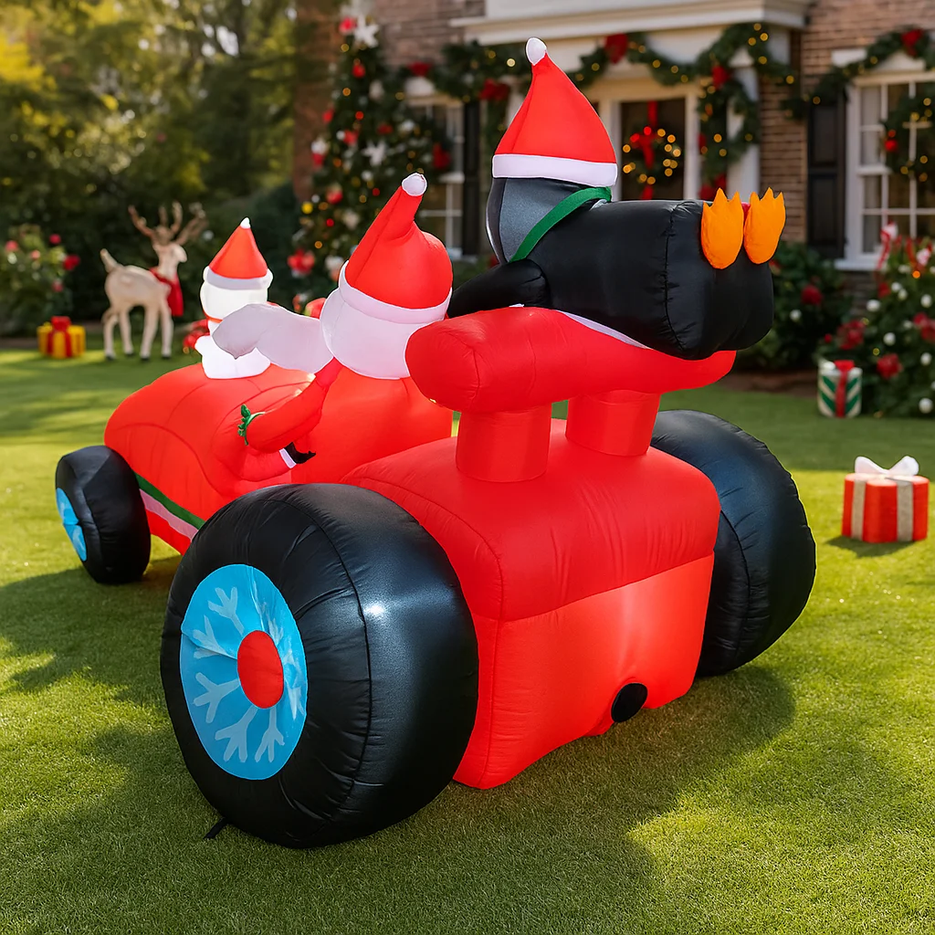 7,8 pies decoraciones inflables para vacaciones al aire libre Santa Claus pingüino muñeco de nieve decoración de patio de Navidad luces de adorno de Navidad juguete para el hogar - imagen 2