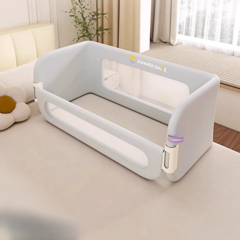 Marco reforzado con riel para cama de bebé plegable ‌   Tubos de aire engrosados, protector de cabecera antiapagado portátil con forma DIY, sueño seguro para recién nacidos - imagen 3