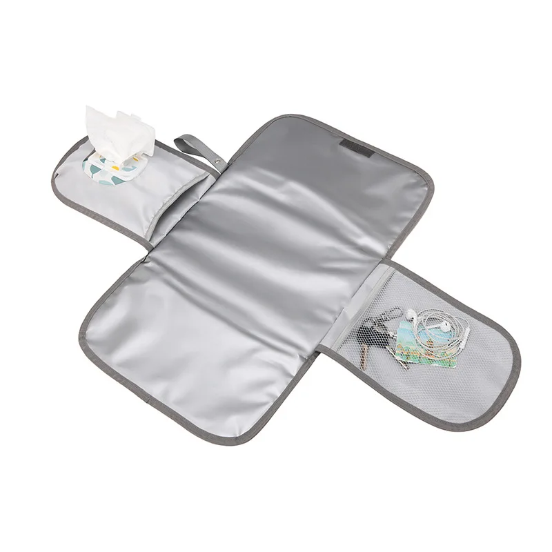 Bolsa de pañales impermeable plegable, cambiador portátil, estación, organizador de mamá multibolsillo para viaje, bolsa de guardería de mano - imagen 3