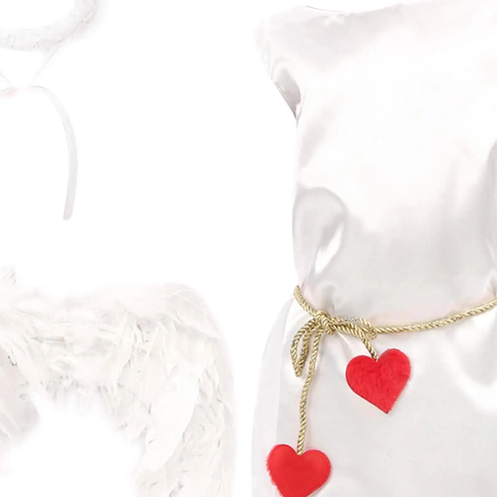 3Pcs Angel Wing Costume Birthday Lovely Apparel Child Party Favors Angel Wing Headband Fairy Costume Set Toddler Cupids Costume