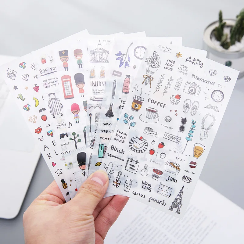 Pegatinas infantiles estilo acuarela para diario y agenda - imagen 4