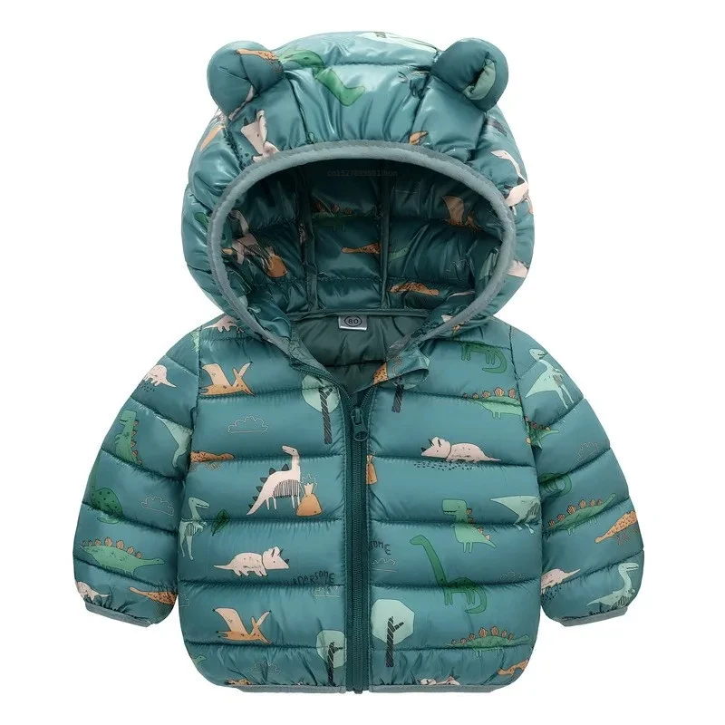 Chaqueta plumón niños con capucha – Estampado dinosaurio - imagen 5