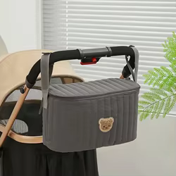 Bolsa organizadora colgante para cochecito acolchada, bolsa esencial de viaje plegable y portátil liviana con múltiples compartimentos