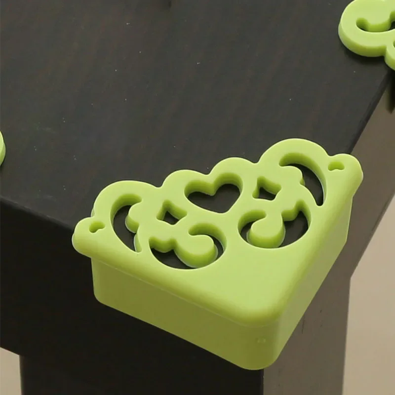 Protector de esquina de silicona con patrón de flores para niños, cubierta de protección de borde de seguridad, suave, ahuecado, seguro para bebés, niños, mesa, escritorio, 4 unidades por lote