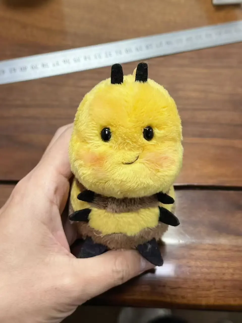 Juguetes de peluche 10/20/30cm lindo relleno miel abeja beso miel esponjoso Animal llavero bolsa accesorio insecto volador ojos negros alas rosas - imagen 3