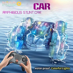 Coche anfibio RC impermeable Sensor de gestos coche acrobático doble cara flip drift drive 360 rotación rc coches luces niños juguetes regalos