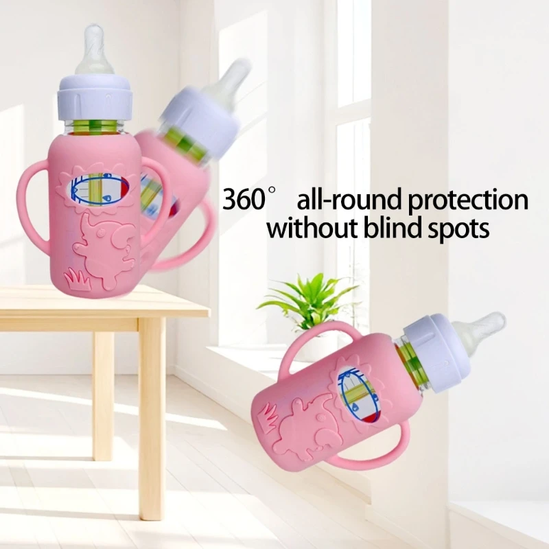 4 Uds 250/120ml cubierta de taza de silicona funda de aislamiento térmico cubierta de taza de agua antideslizante para manguitos de biberón Dr. Brown - imagen 3