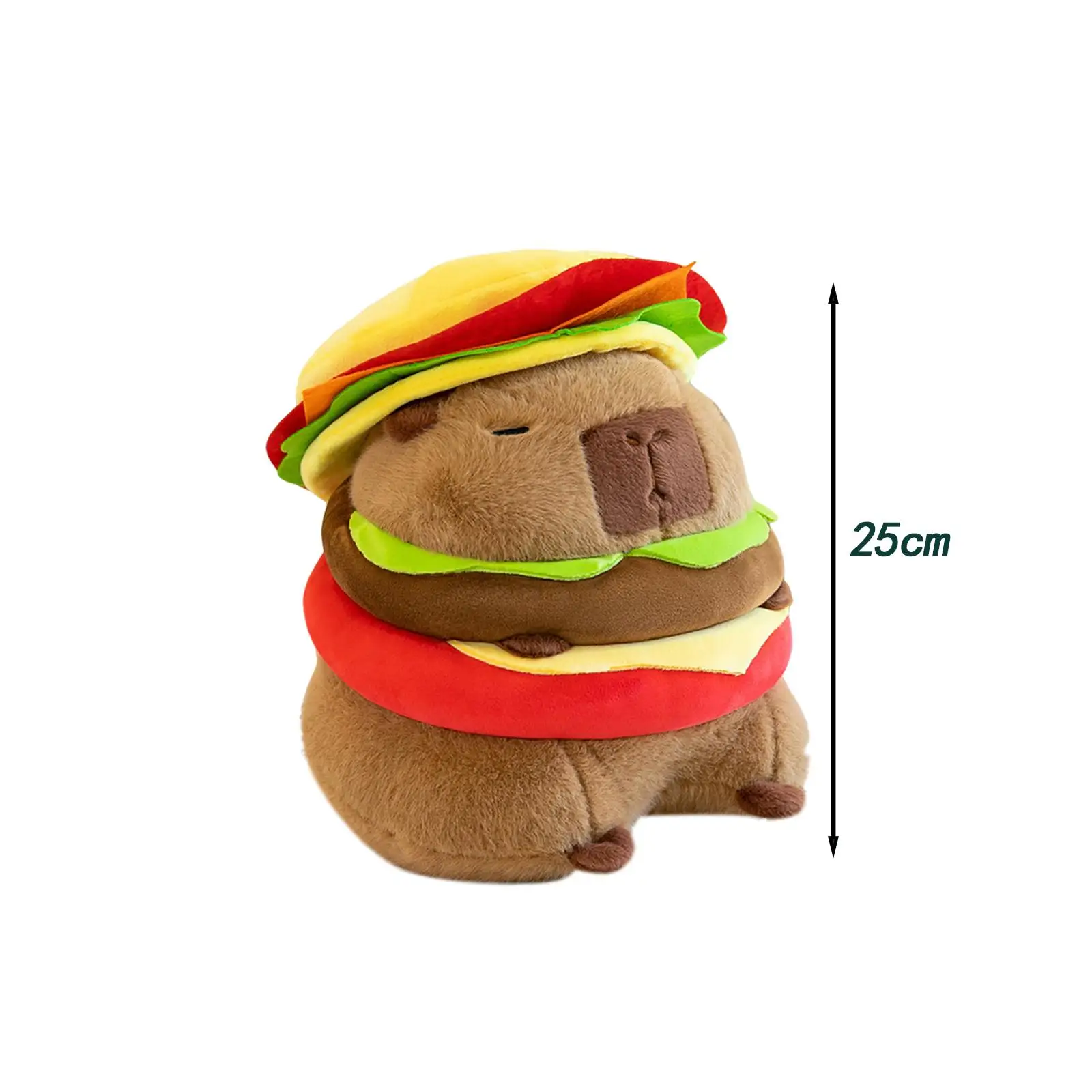Plush Hamburg Capybara Toy Capybara Doll for Hugging Gifts Family Boys Girls