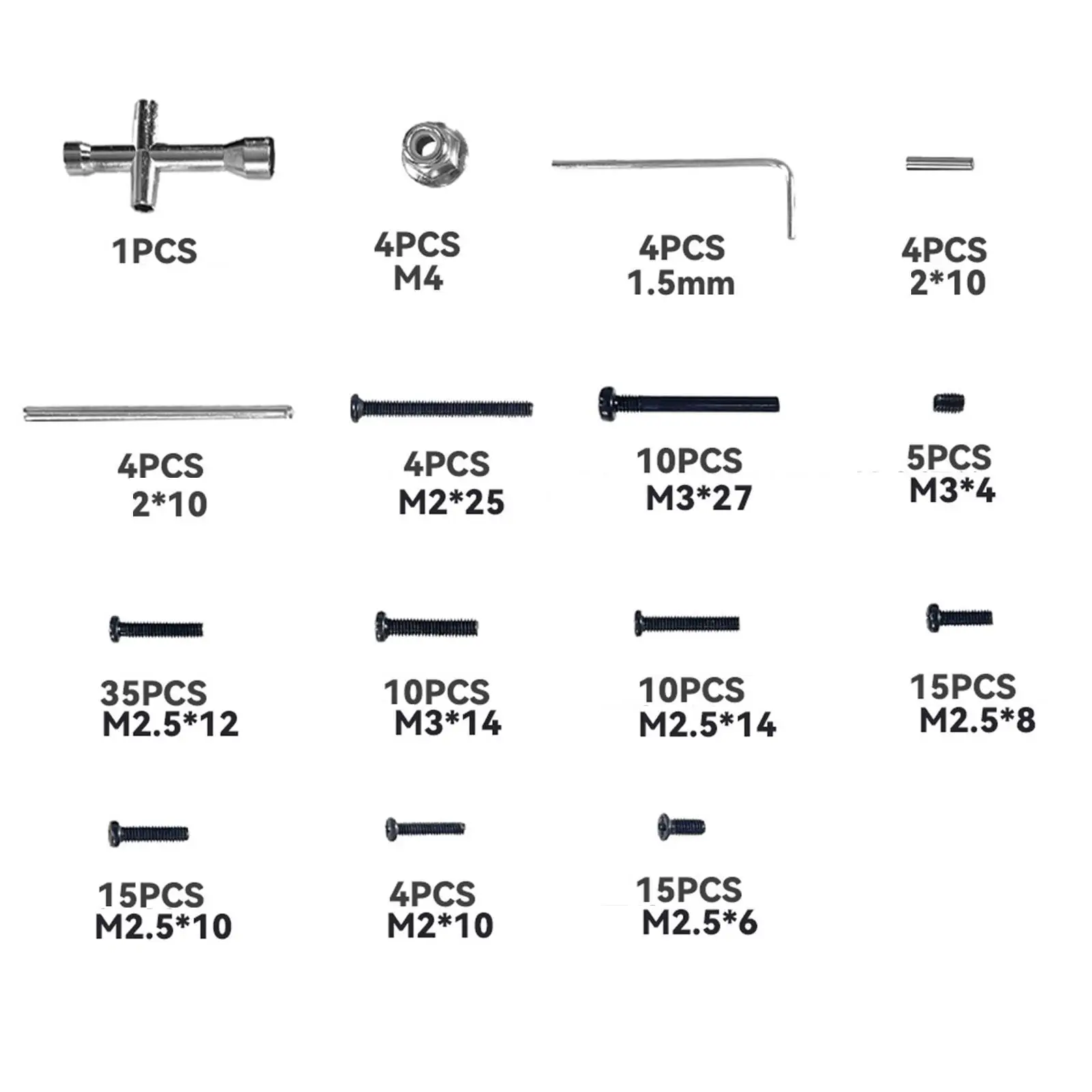 RC Car Screw Kit with Storage Box Repair Tool for 16207 16208 1/16 RC Car