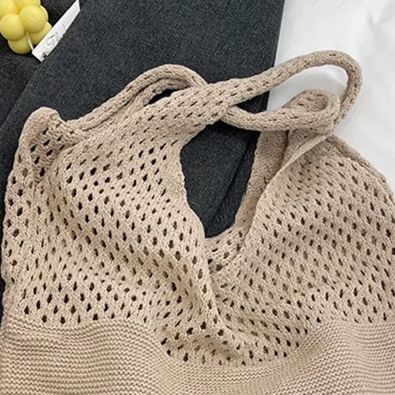 Bolso playero tejido de hombro para niña con gran capacidad - imagen 4
