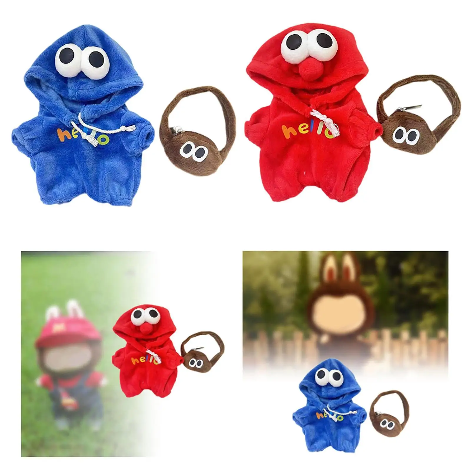 Doll Outfit Collection for 15cm 17cm, Includes Jumpsuit And Bag