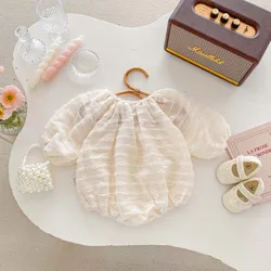 Mono de encaje para bebé niña con arco – Fiesta primavera verano