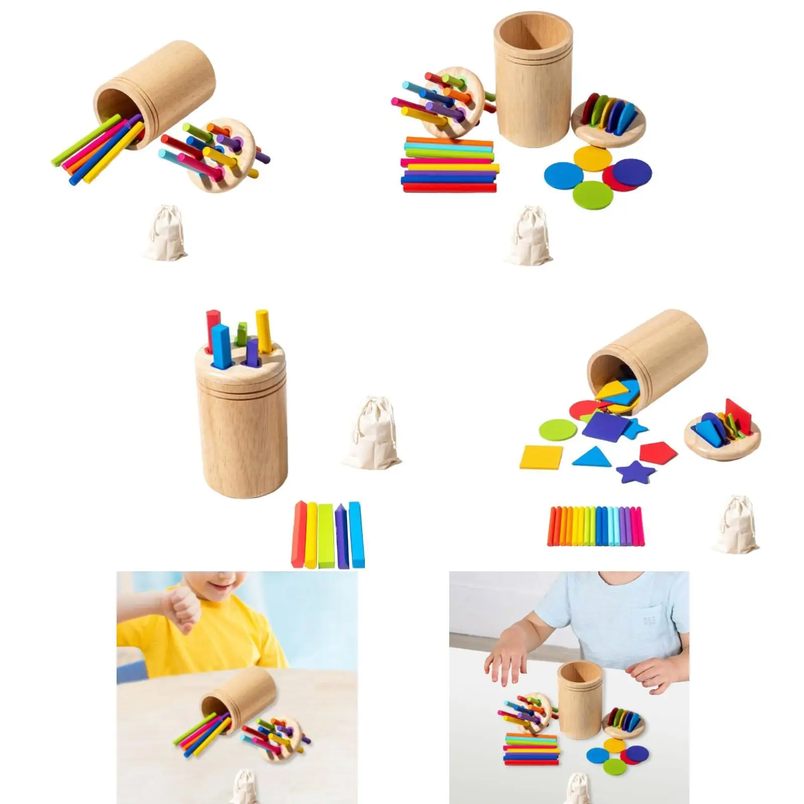 Montessori Toddler Toys Learning Color Sorting Toys Color Sorting Sticks Sorting Cup for Toddlers 2 Year Old Children Kids Gift