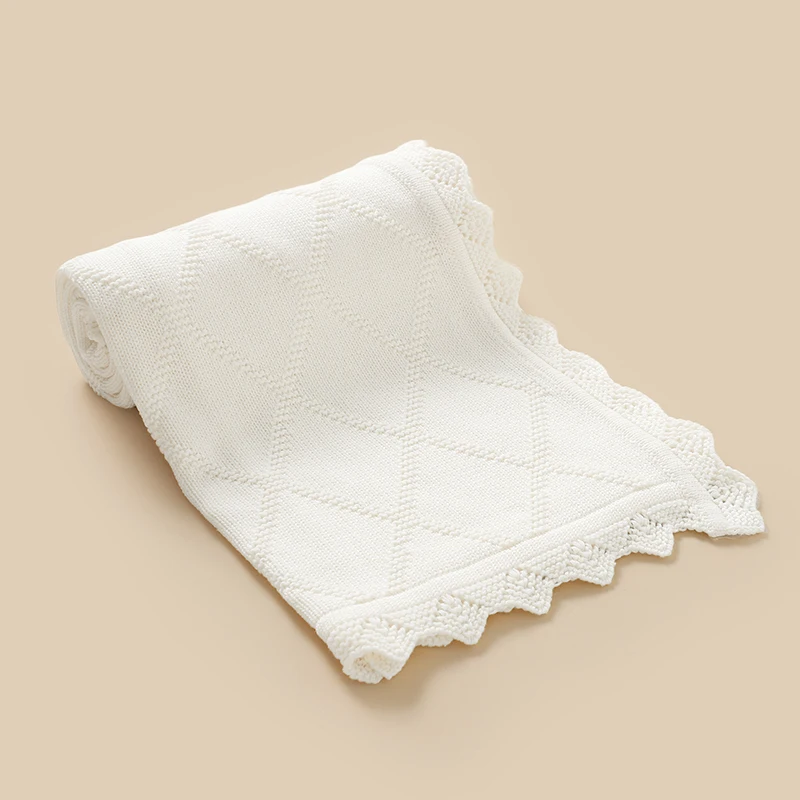 Mantas de algodón para bebé tejidas, 100x80cm, para recién nacidos, niños y niñas, edredones de cuna mensuales para cochecito, ropa de cama, estera transpirable - imagen 2