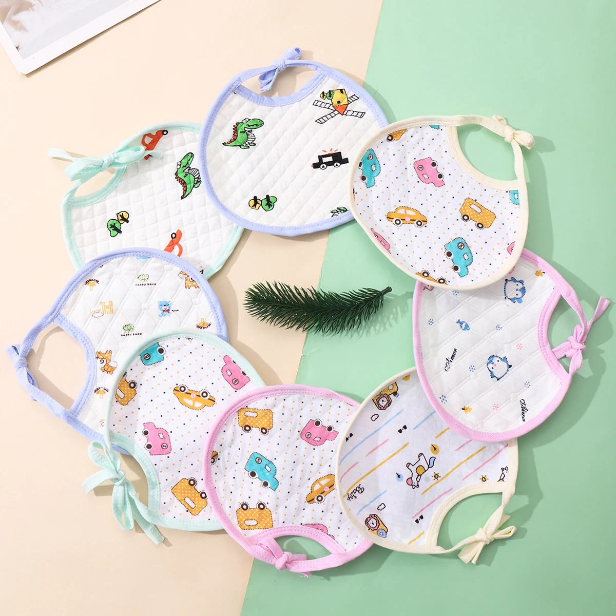 Babero impermeable de algodón para bebé – Protección alimentación