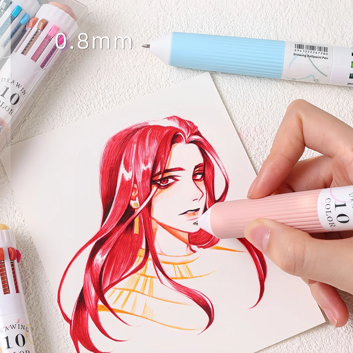 Bolígrafos retráctiles de colores – Punta fina para escuela - imagen 4
