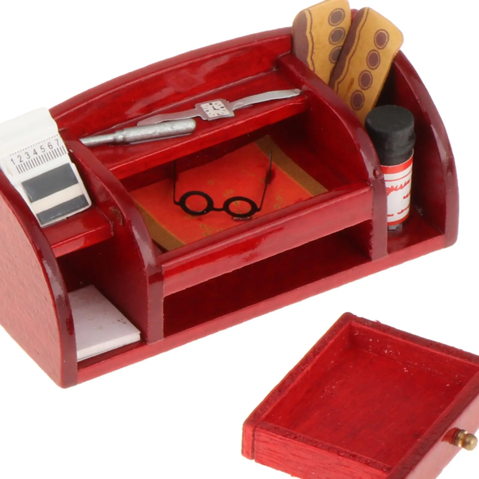 1:12 Dollhouse Mini Office Supplies Rack Gift Furniture Toy Storage Container for Doll House Bathroom Kitchen Living Room Decor