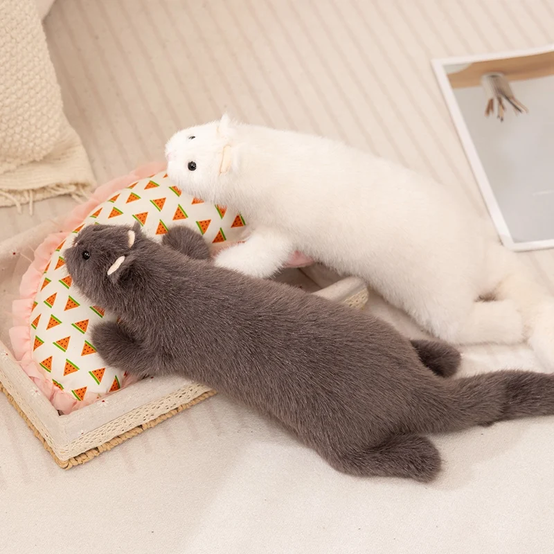 Almohada peluche hurón rayas grises 47cm – Muy suave y blandita - imagen 3