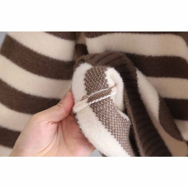 Jersey de punto grueso a rayas para niños – Abrigo cálido para otoño e invierno - imagen 5