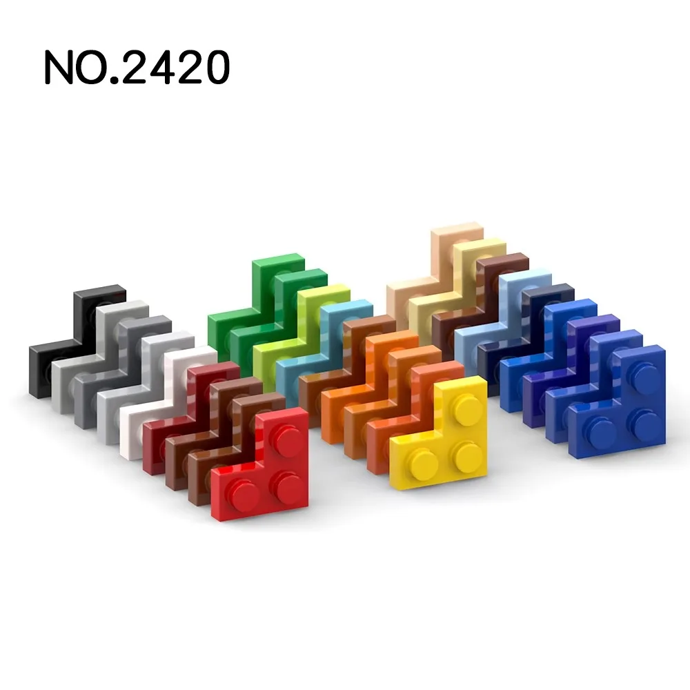 20 piezas piezas MOC 2420 placa 2x2 ladrillos compatibles con esquinas DIY ensamblar bloques de construcción partícula chico rompecabezas cerebro juguete para regalo - imagen 3