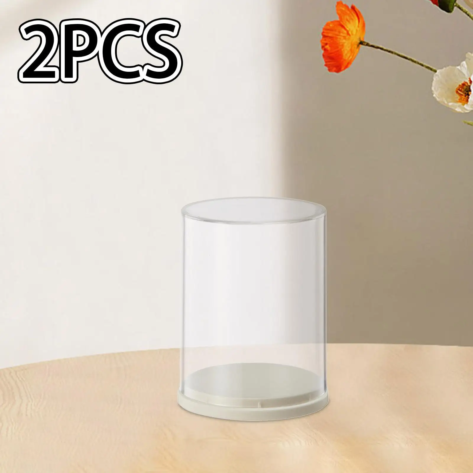 2Pcs Clear Display Case Clear Doll Display Stand for Toy Perfume 