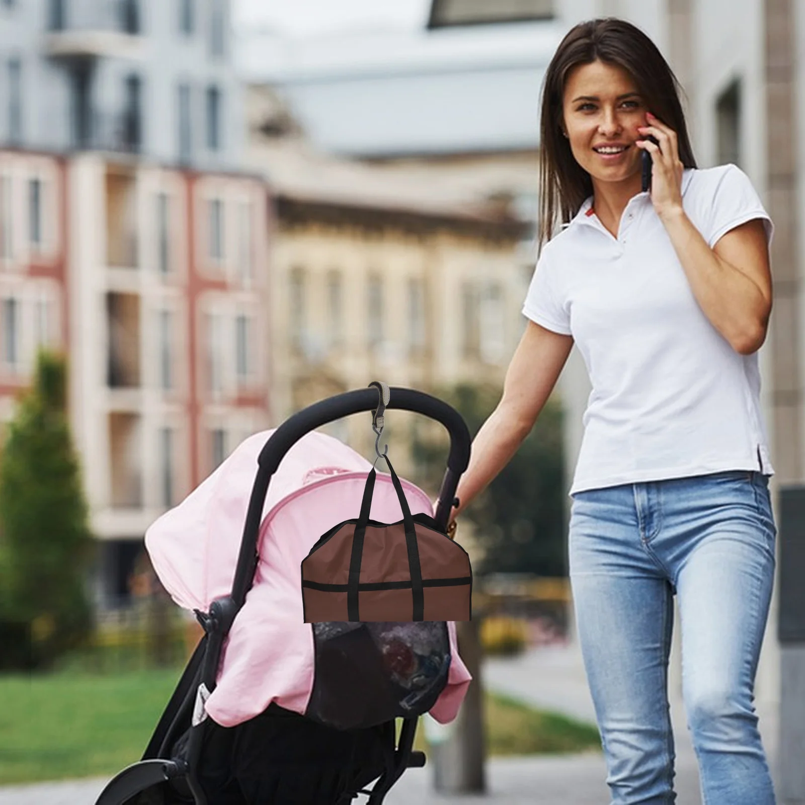 Ganchos para correa de cochecito de bebé, hebillas universales, Clips reemplazables para bolsa de pañales, almacenamiento colgante para cochecito, compacto y portátil, 2 uds.
