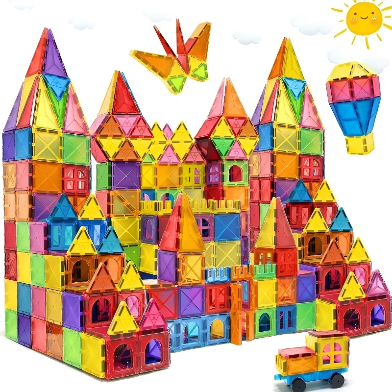 40/64/100 Uds. Bloques de construcción magnéticos de gran tamaño, modelo de azulejos magnéticos, juego de construcción, juguetes educativos para niños, regalo