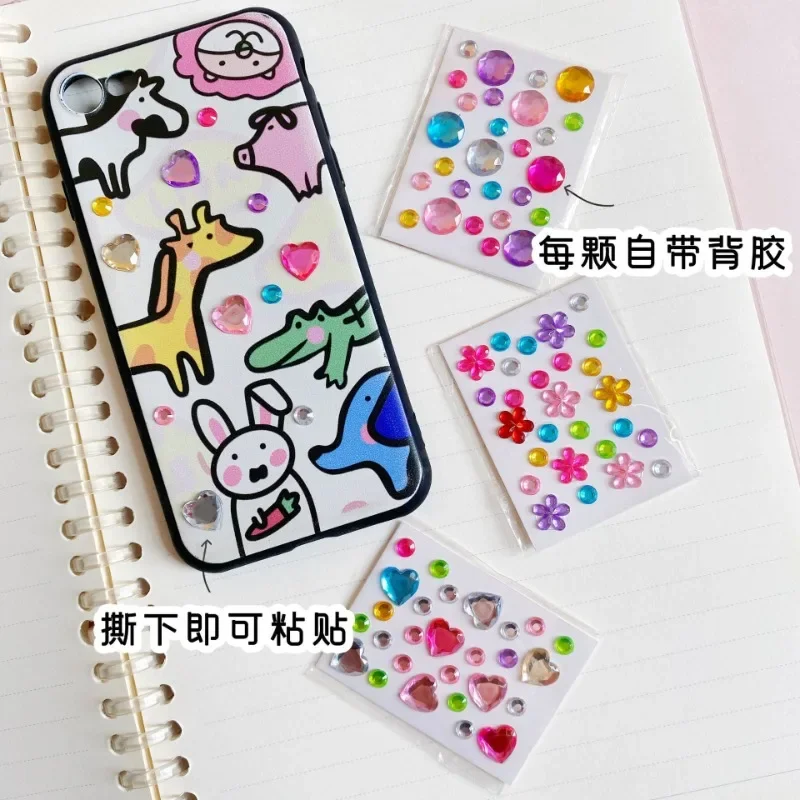 Pegatinas autoadhesivas de diamantes de imitación con forma de corazón - imagen 5