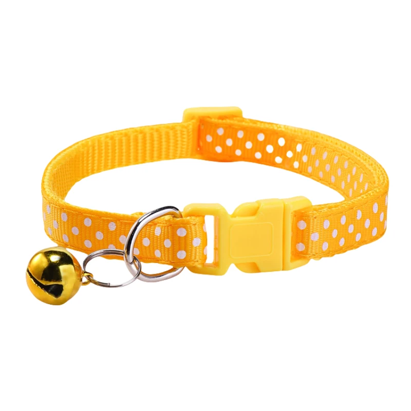 6 unids/set Collar de gato Collar de mascota pequeño de punto de moda puede ajustable Collar de 7-12 pulgadas con campana - imagen 2