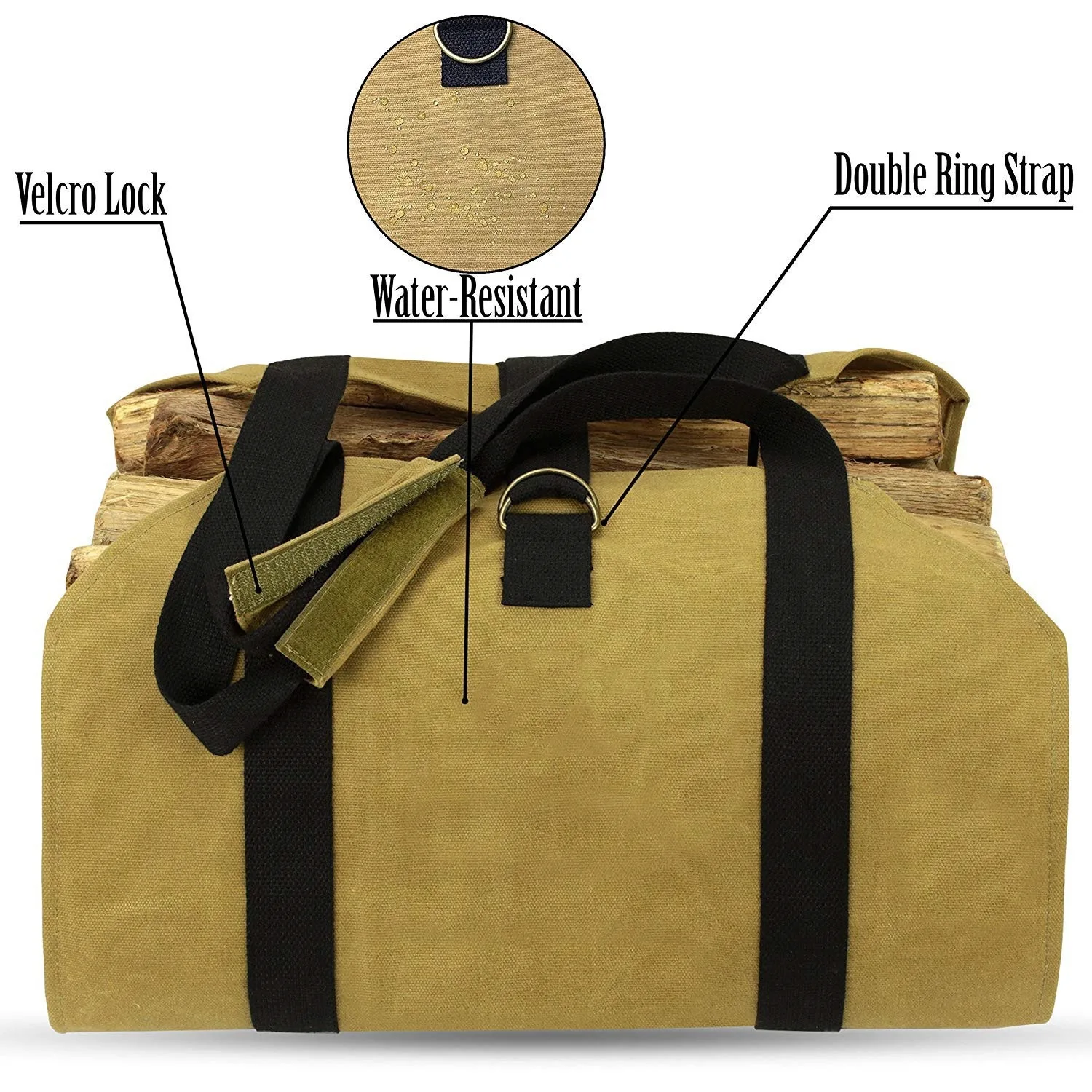 Bolsa de leña resistente para acampada y hogar - imagen 3